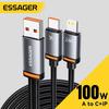 Essager 7A 100W USB Type C кабель 2 в 1 быстрая зарядка кабель для iPhone 16 15 14 13 12 Pro Max Huawei Honor Macbook проводной кабель
