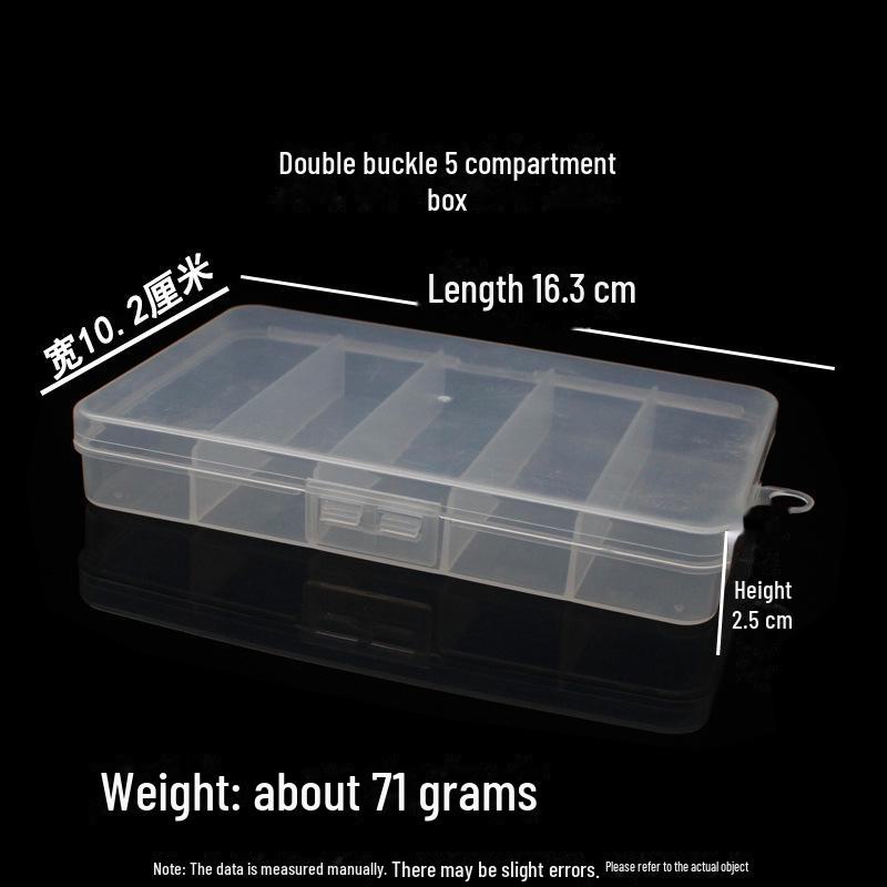 Fishing Gear Storage Box with Double-Sided Lure Compartments and Soft Bait Holder