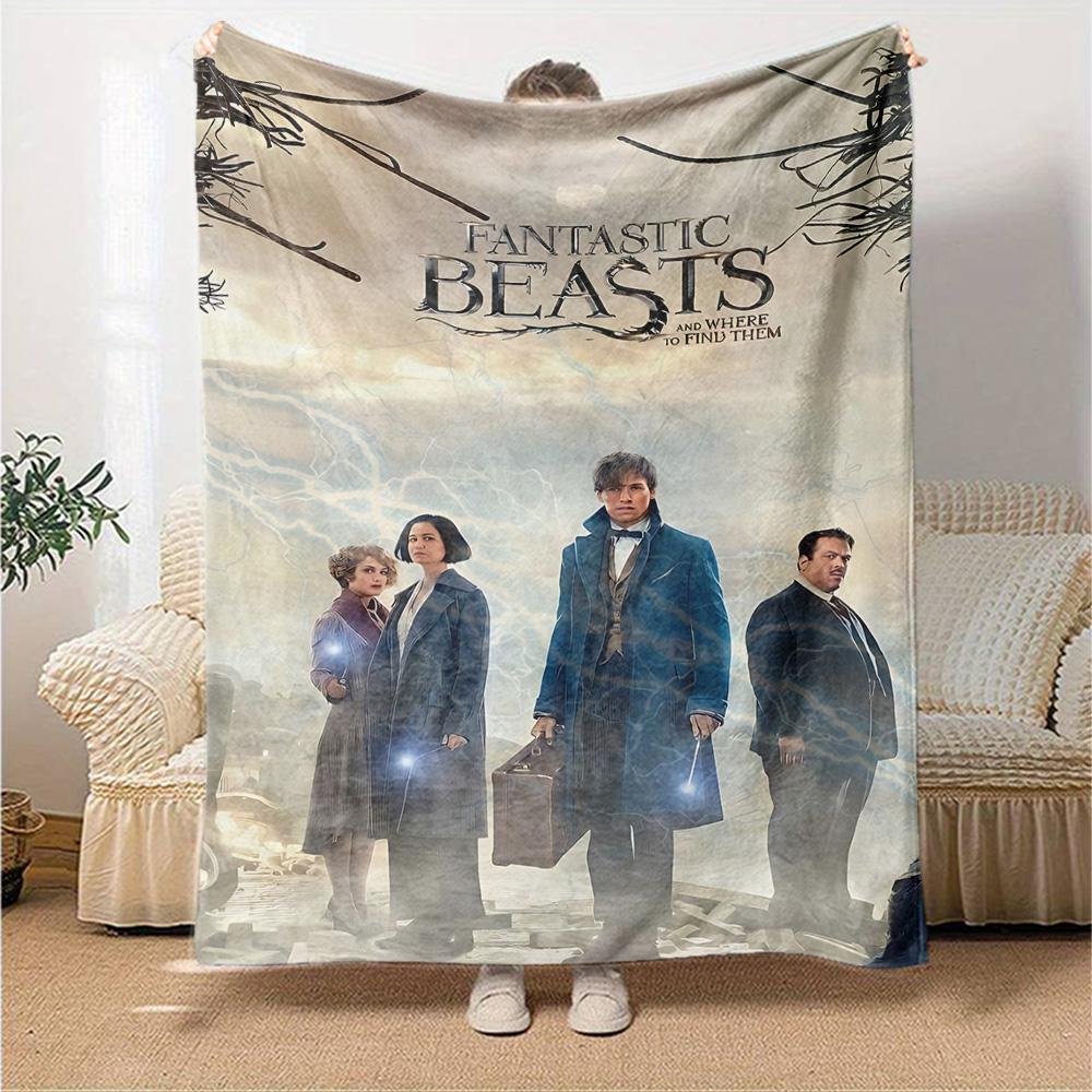 Magical Creatures Adventure Flannel Blanket Super Soft Warm Cozy Blanket For Sofa Bed Office Travel Allseason Home Decor Gift