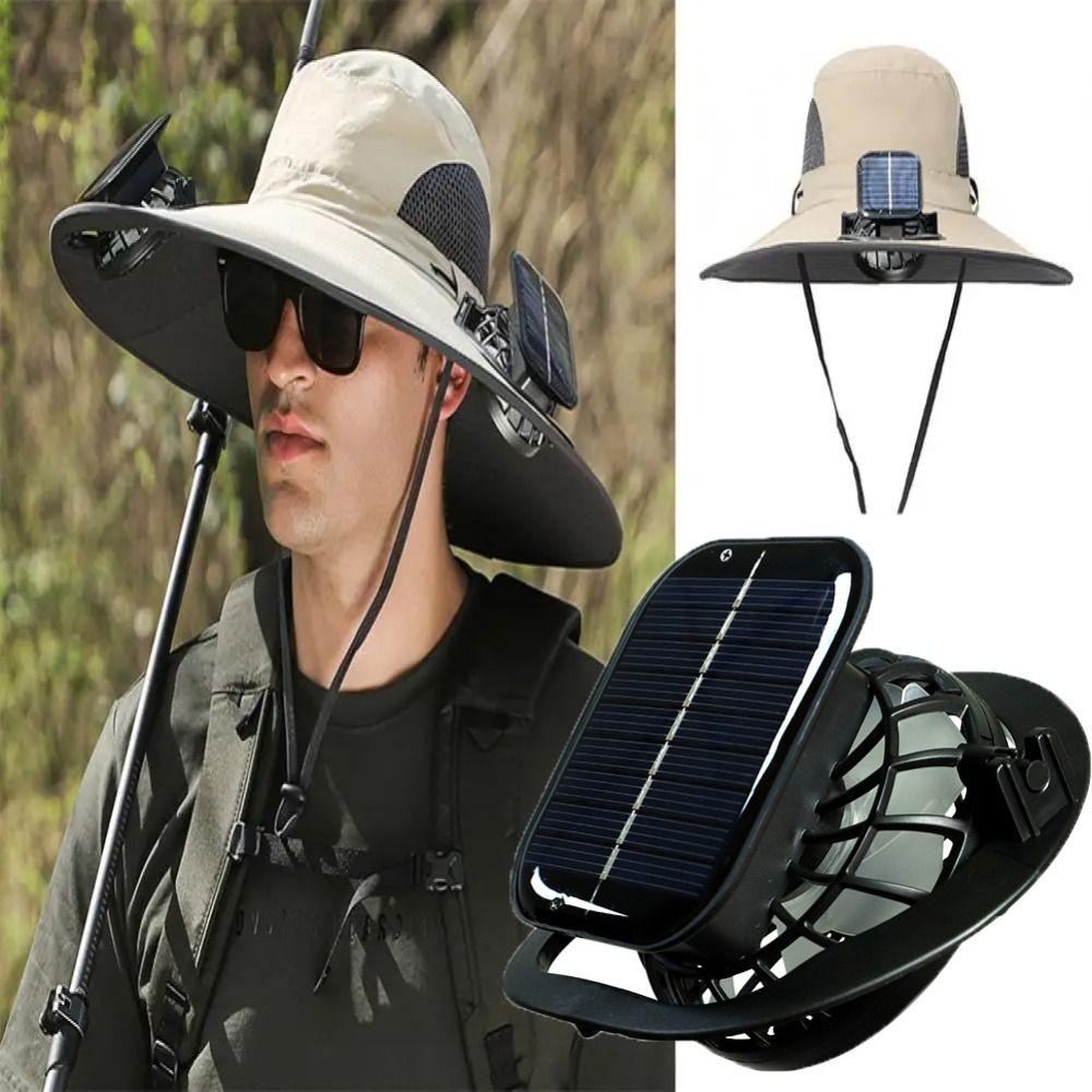 Digging Hole Solar Fan Mini Multi-purpose Fan Portable Outdoor Camping Fan For Sun Hat