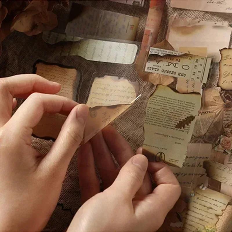 20 листов винтажной книги наклеек из ПЭТ-материала Diy Diary Butterfly INS Album Scrapbooking Retro Flower Material Paper Decorative Stickers