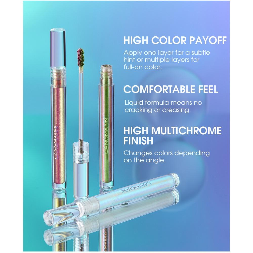 Langmanni Жидкие тени для век Discourage Dragon, трехцветные блестящие тени для век с бриллиантами