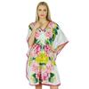 Bimba Women Short Floral Cotton Kaftan Kimono Sleeve Coverup Summer Caftan
