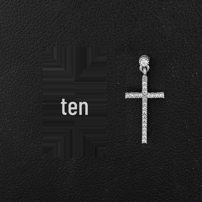 Серьги-гвоздики и подвеска с крестом из страз - Классический рождественский подарок, набор для рукоделия