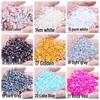 8mm Flat-Bottom Half-Round Imitation Pearls Beads, 100-Pack - DIY Rhinestone Mobile Case Accessories