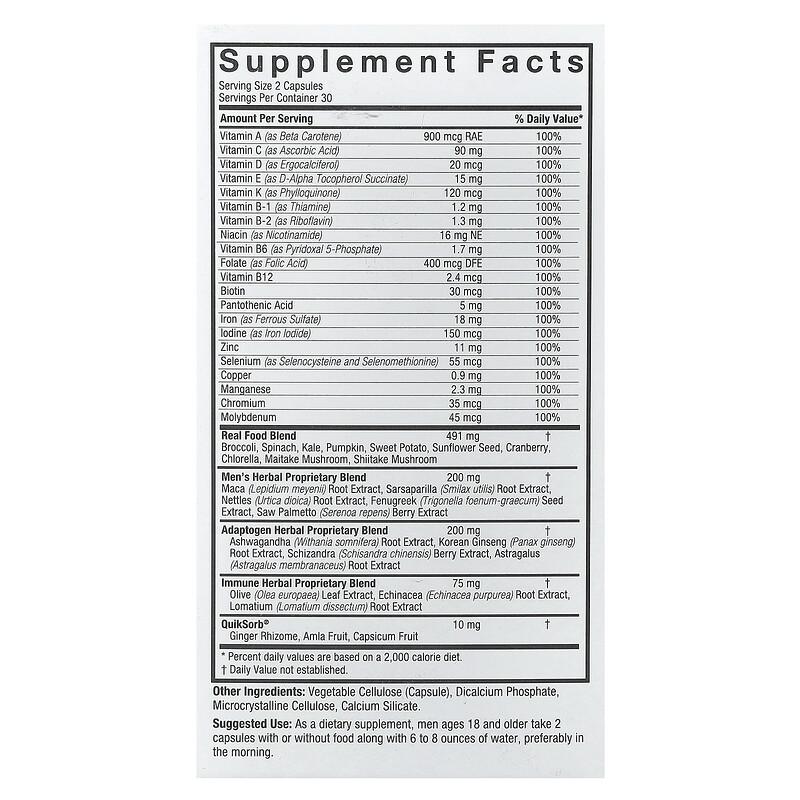 Men's 100, Multivitamin, 60 Vegetarian Capsules