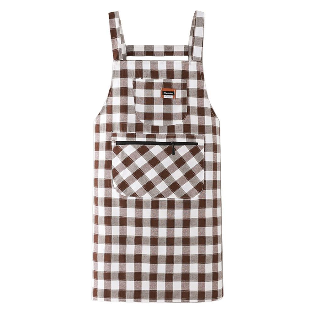 Anti Dirty Chef Work Apron Checkered Print Cooking Aprons Kitchen Aprons  Household Cleaning