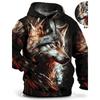 Men's Unisex Hoodie Fashion Pullover Hoodie Sweatshirt Hooded Animal Wolf Lion Dragon Tiger Print Daily 3D Print Casual Hoodies