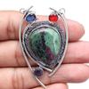 Ruby Zoisite Gemstone Mother's Day Handmade Silver Jewelry Necklace 20 in