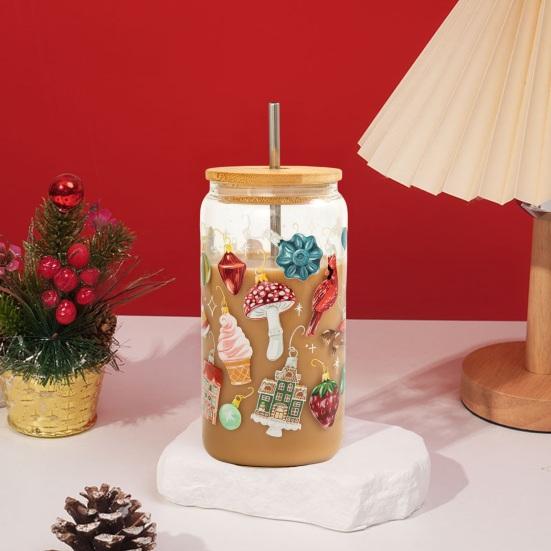 Yousheng Color-Changing Festive Tumbler Christmas Beer Can with Brush And Straw Holiday-themed Beverage Container