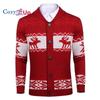 Cozy Up Men's Christmas Cardigans Ugly Xmas Sweaters Reindeer Snowflake Shawl Collar Knitted Cardigan Sweater