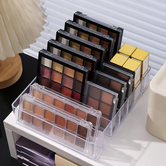 7 ячеек, органайзер для косметики, лоток для хранения, большая емкость, прозрачный дизайн, многоцелевой держатель для палитры теней для век