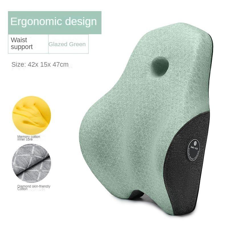 Подушка для поясницы для офисного кресла и автомобильного сиденья. Идеально сбалансированная подушка для поясницы из пены с эффектом памяти. Многоцелевая подушка для спины.