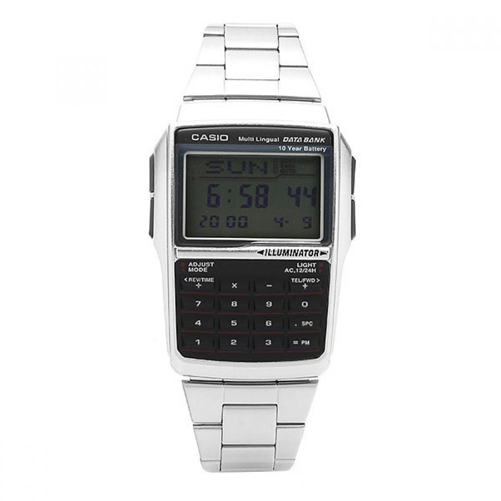 Casio Dbc 32d 1adf Dbc 32d 1a Databank Цифровые Квадратные Винтажные Ретро Телемо Общественные Металлические Часы