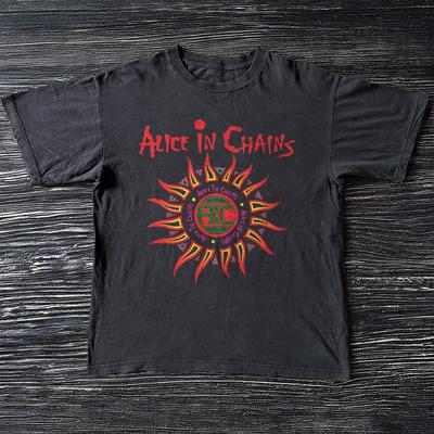 Alice In Chains Логотип Черная Хлопковая Футболка Унисекс