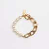 SUNDAY DISCO CLUB PEARL HALF BOLD CHAIN Bracelet GOLD