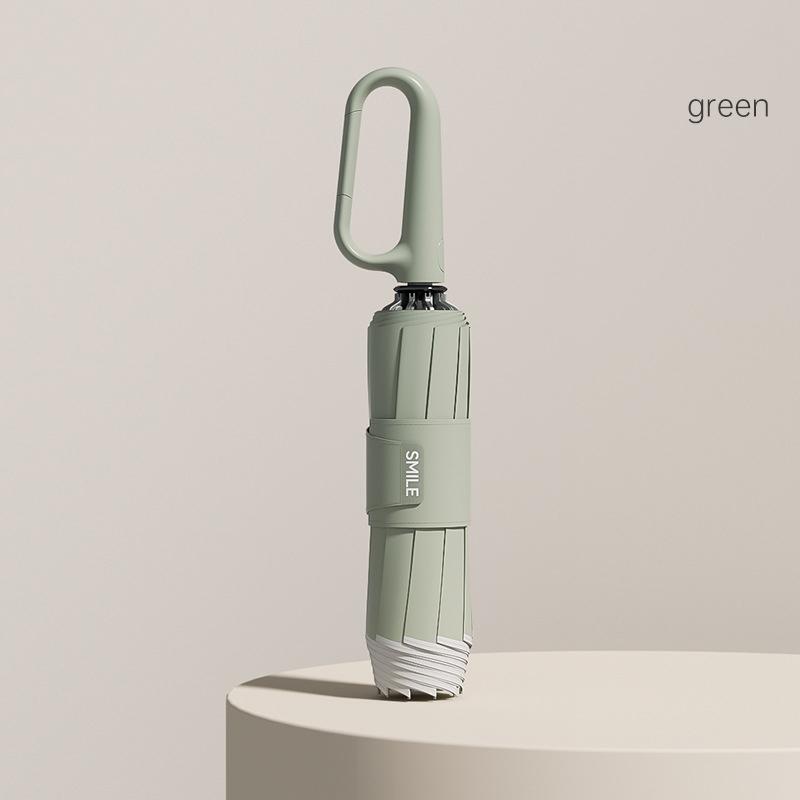 Обратный автоматический зонт с кольцевой пряжкой, устойчивый к шторму, утолщенный и усиленный ночной светоотражающий складной зонт