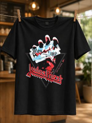 Judas Priest British Steel Giant Claw Hand Triangle Frame Red Logo And Sharp Metallic Rock Attitude Unisex All TShirt