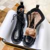 Women's Winter  Boots 2024 New Fur Black Platform Boots for Women Punk Gothic Shoes Ankle Boots Female Brand Designer