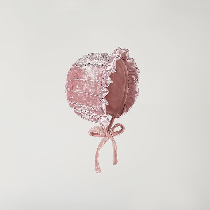 Elegant Silk Velvet Baby Girl Princess Dress & Hat - First Birthday Special