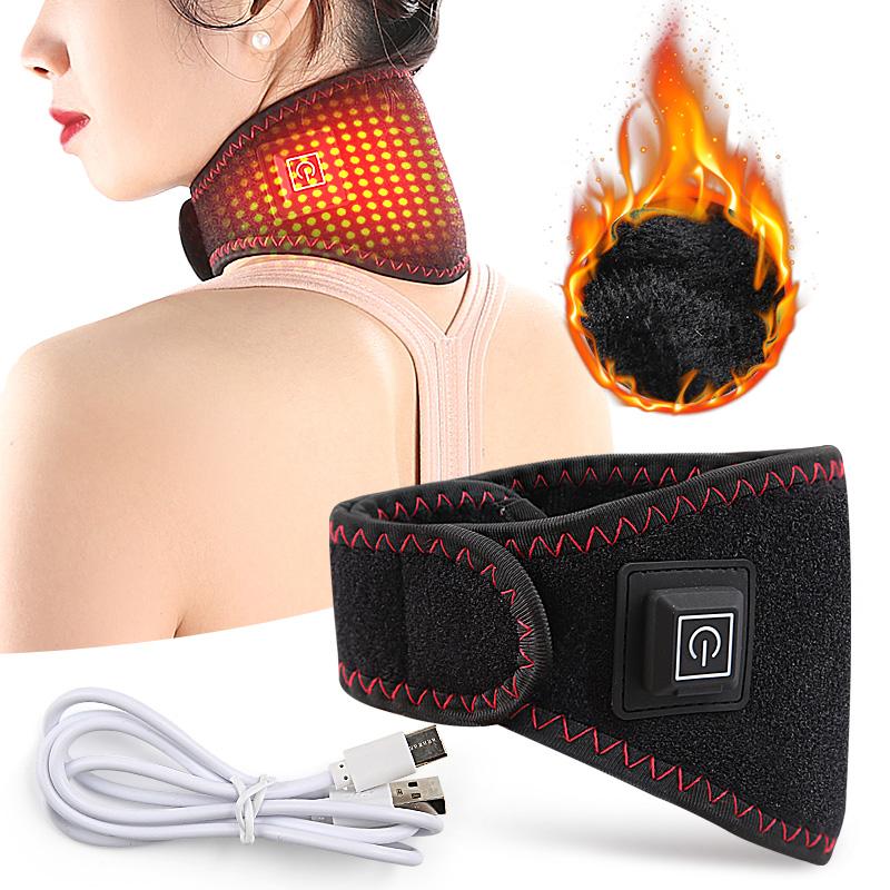 Smart Temperature-Controlled USB Electric Heated Neck Warmer Fleece Lining Three Adjustable Heat Settings Model