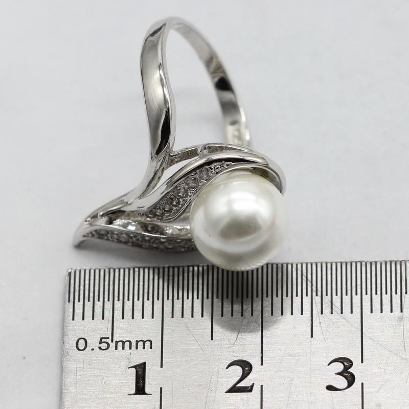 Кольцо с искусственным жемчугом и кубическим цирконием для женщин