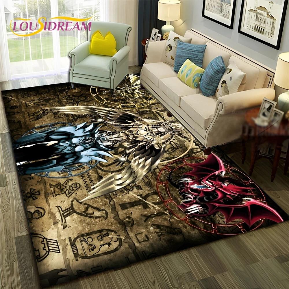 Коврик с рисунком аниме Yu-Gi-Oh MONSTER CARD для дома, гостиной, спальни, дивана, коврика, декор, детский коврик, нескользящий напольный коврик
