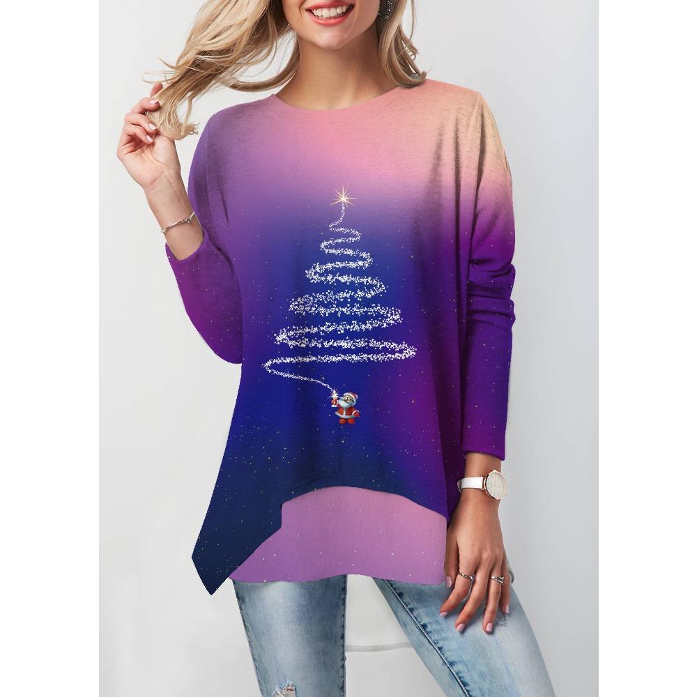 JPNTKY Женская мода повседневная осень-зима с длинным рукавом и круглым вырезом блузки и рубашки