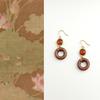 Серьги ручной работы, геометрические круглые, в китайском стиле, деревянные со стеклом: Ретро Литературный Дизайн в Стиле Ханьфу