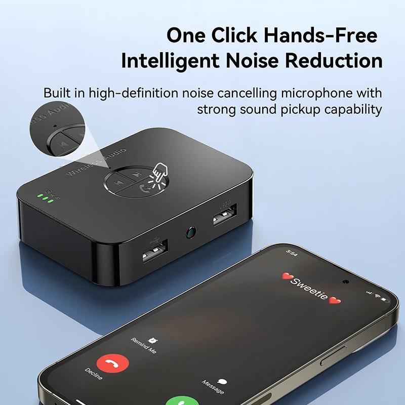 Bluetooth 6.0 ресивер с RCA Hi-Res беспроводным аудиоадаптером 3,5 мм AUX USB ресивер для колонок колонка стерео автомобильный усилитель