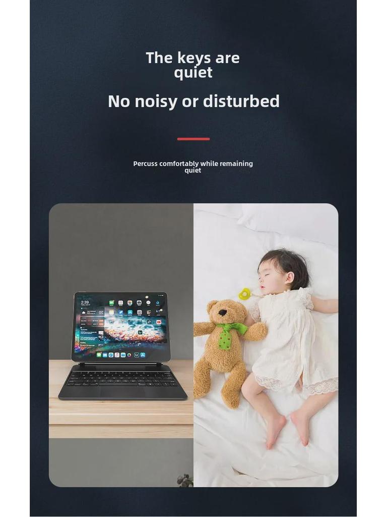 Чехол-клавиатура с магнитной подвеской и Bluetooth для iPad Pro 11/12.9 и iPad Air 4/5/6