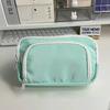 Stylish Large Capacity Ins Student Pencil Case Simple Front Open Window Makeup Bag