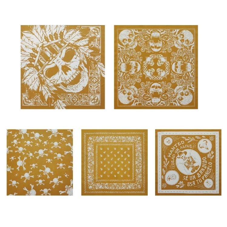 21'' Повязка на голову Рэпер Головной платок Бандана для волос Гладкие тюрбаны Узор черепа