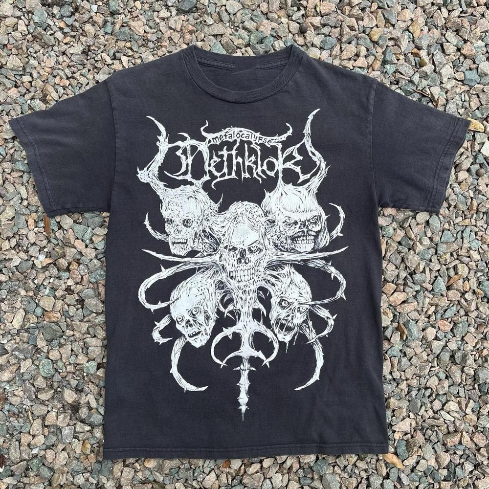 РАСПРОДАЖА Metalocalypse Dethklok Группа Черная Футболка с Коротким Рукавом Полный Размер S5XL Унисекс Футболка
