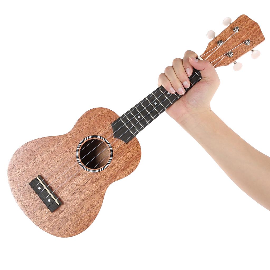 Ukulele 21in Mahogany with Closed Knob Nylon Bag Musical Instrument for BeginnersNatural Color