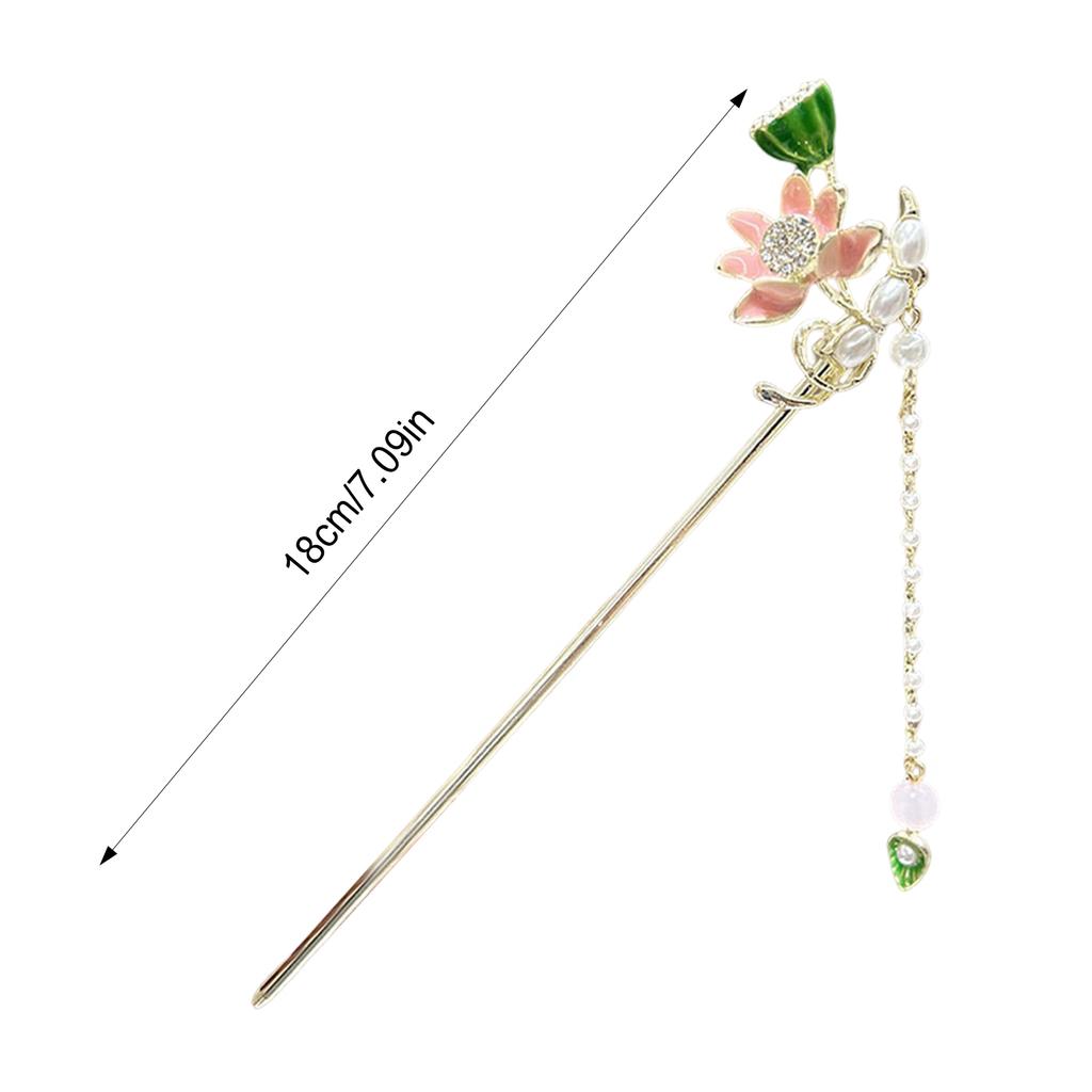 Elegant Chinese Style Hair Accessories Vintage Spring Flower Element Hairpins Light Luxury Tassel Hair Stick For Women Girls