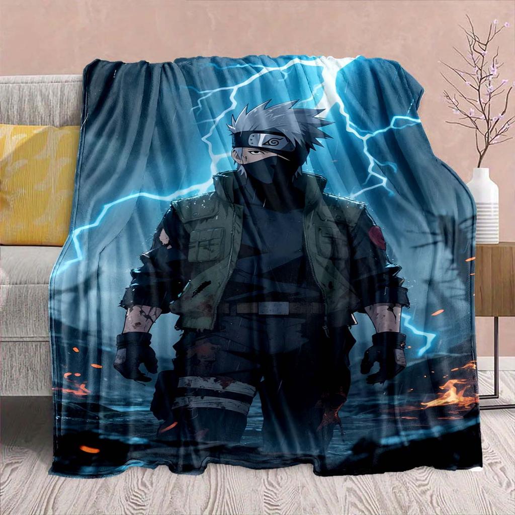 Naruto Anime Flannel Blanket - Soft Warm Perfect for Sofa, Bedding Camping Travel Office Home Decor -QJY