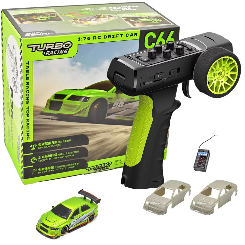 Радиоуправляемая машинка Turbo Racing C66, масштаб 1/76, для детей и взрослых, с радиоуправлением 2.4G, микро-дрифт-машинка RC с гироскопом, готова к использованию (RTR)