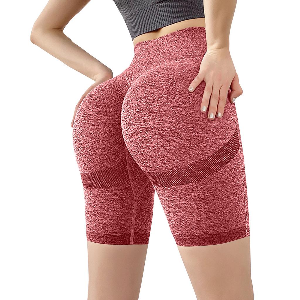 Женские шорты для йоги, высокая талия для фитнеса 5/4, дышащие и эластичные ягодицы персикового цвета, обтягивающие и быстросохнущие брюки для йоги для женщин