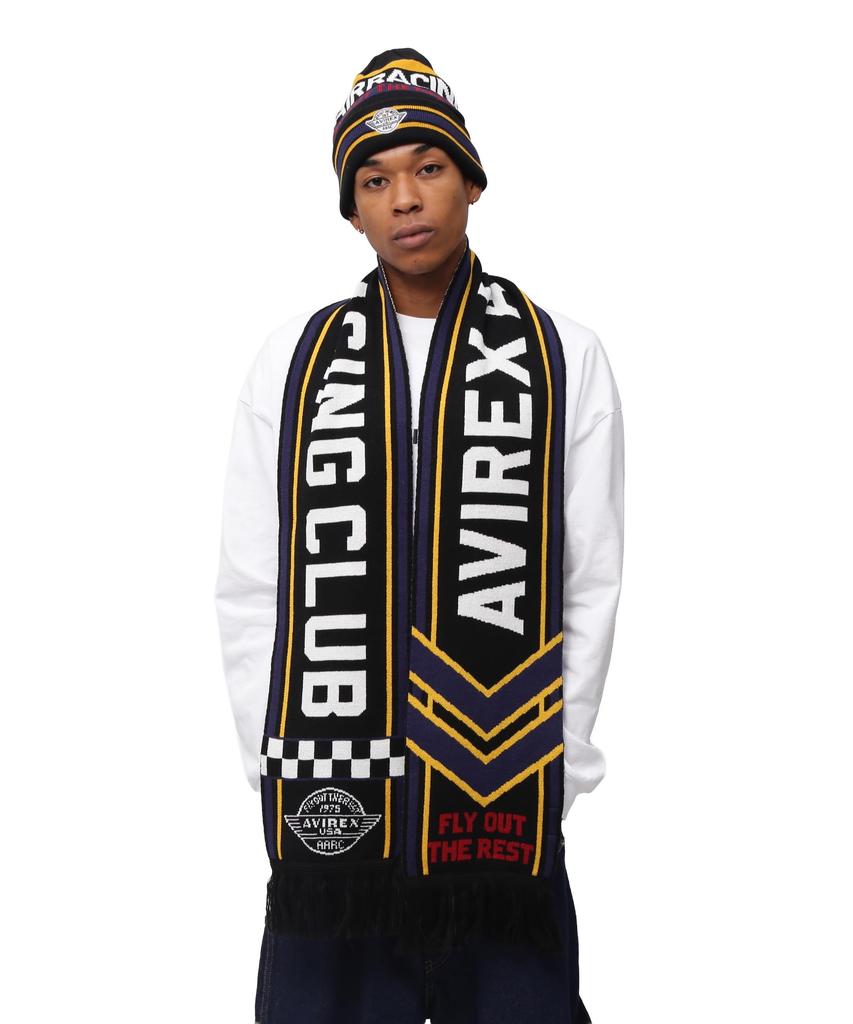 AVIREX AIR RACING CLUB LINE SOCCER MUFFLER men's F 010 black 783-5270013