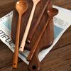 Деревянная ложка с длинной ручкой, многоцелевая, многоразовая, практичная, кухонная, для помешивания супа, чайная ложка, аксессуары