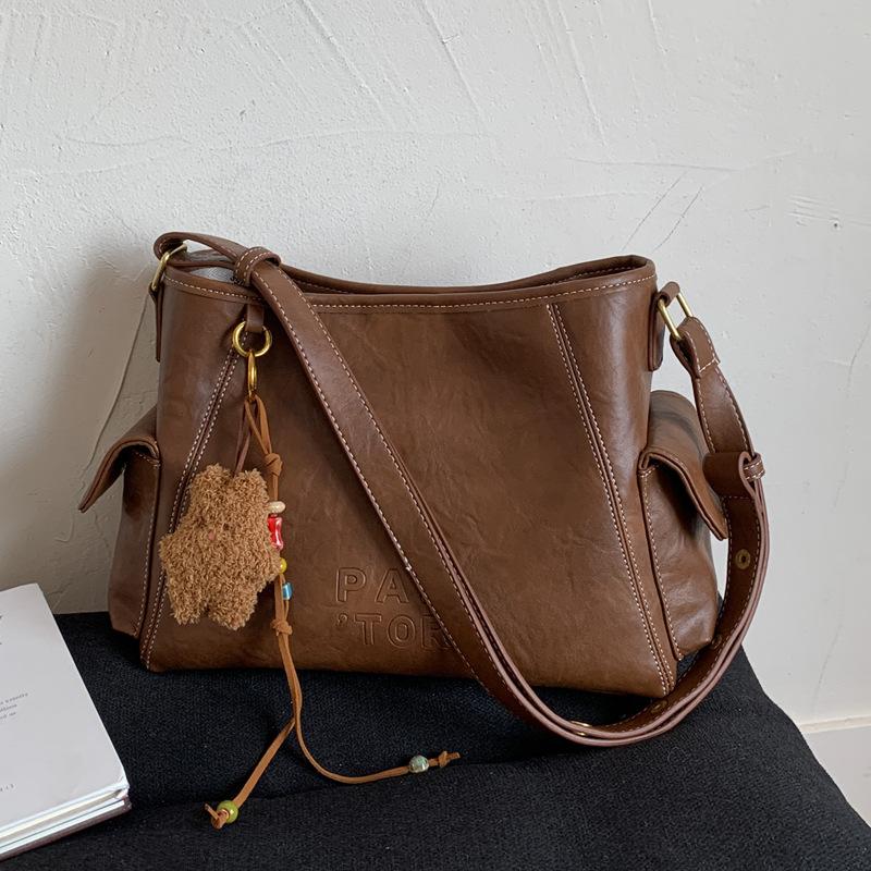 Korean Niche Retro Versatile Tote Bag Women's 2025 Autumn New Popular Fashion Casual Shoulder Messenger Bag