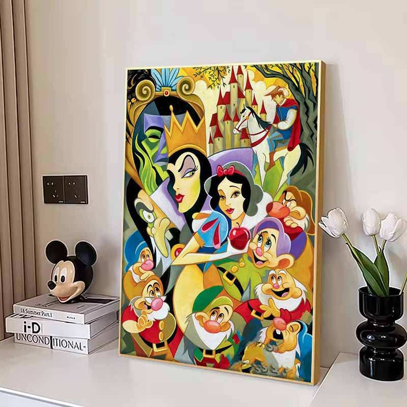 Disney Алмазная мозаика Белоснежка Кубизм Групповой портрет Художественная картина Милый DIY Мозаика из страз Набор для вышивания крестиком Вышивка Подарок Декор для дома