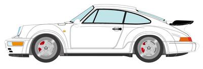 Модель VISION Scale Porsche 911 Turbo 1993 Белый Готовая модель VM158H 1/43 (964) 3,6