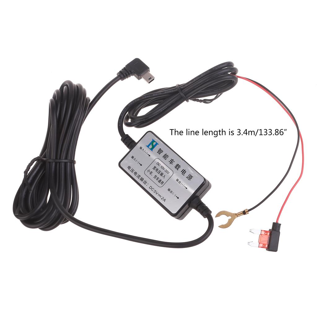 3.4M (11 футов) Автомобильный видеорегистратор, кабель питания, зарядное устройство, адаптер для видеорегистратора, выход 5 В/2 А, USB-блок питания