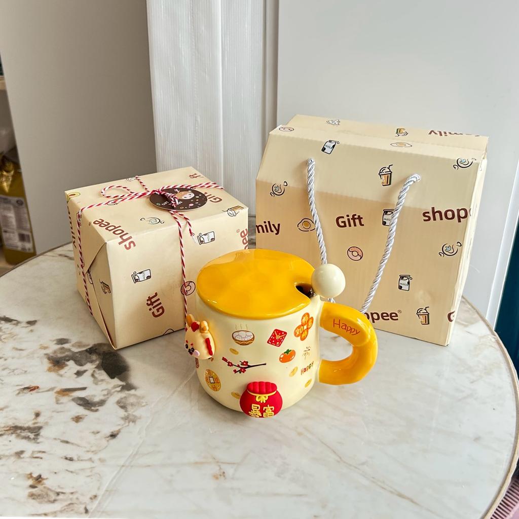 Подарок на Новый год для девочек Год Дракона Чашка Маленький подарок для лучших друзей Подруга Практичная чашка для воды Креативная подарочная коробка Кружка