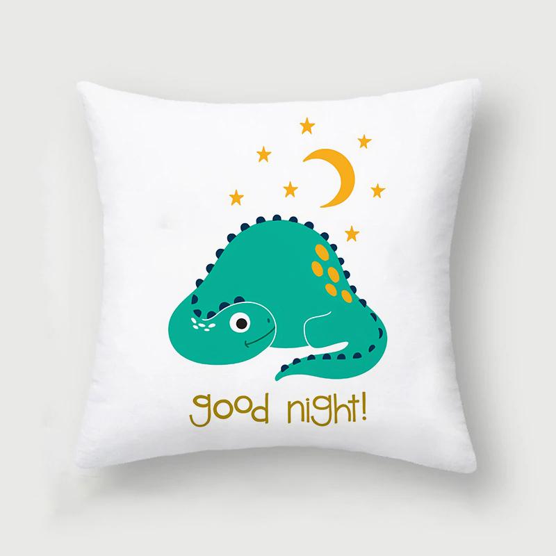 Cute and Interesting Cartoon Dinosaur Throw Pillow Set Sofa Chair Cushion Cover Children's Room Home Decoration Pillowcase 45x45
