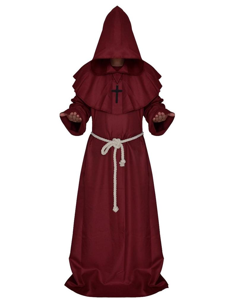 Medieval Monk & Wizard Costume - Halloween Grim Reaper Robe for Cosplay & Role-Playing