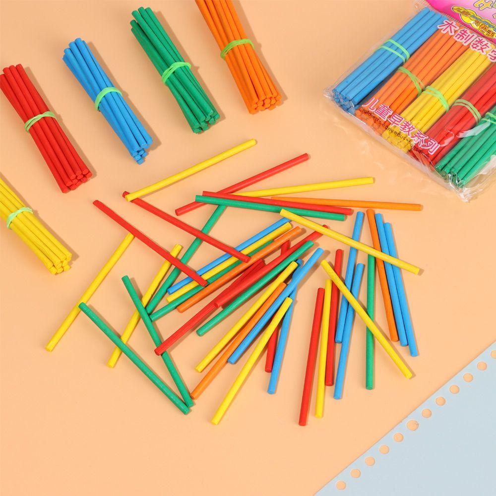 Preschool Education Counting Wood Sticks Montessori Teaching Early Learning Kids Mathematics Toy