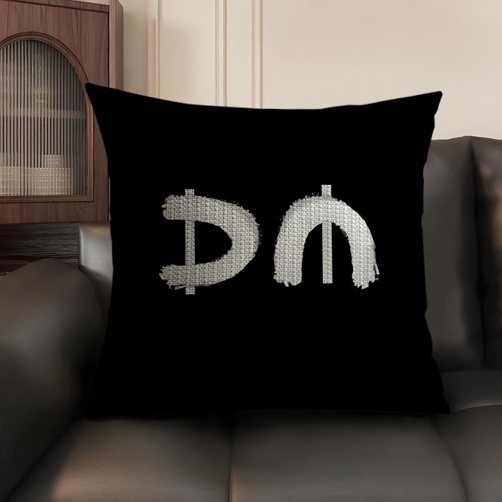 Чехол на подушку с логотипом D-Depeche-Mode Натуральный лен Органическая ткань Двусторонняя печать Диван Домашний декор Подарок Наволочка